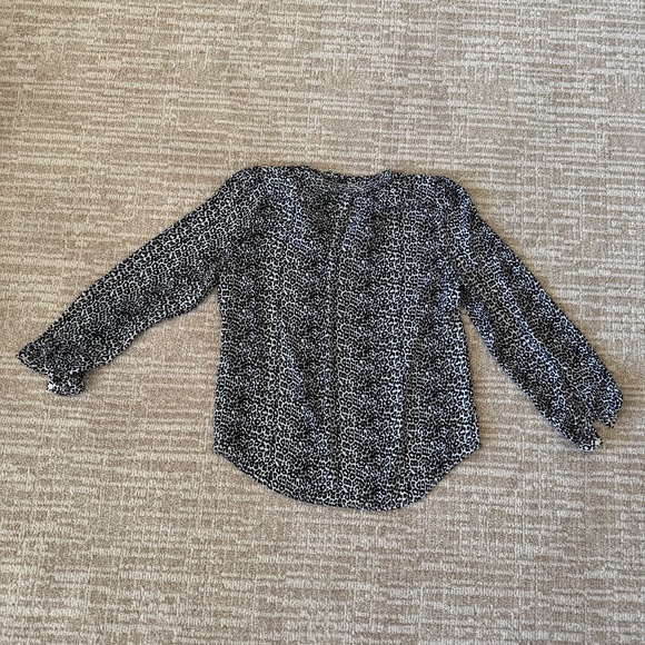 LOFT Ruffled Neck Henley Blouse - Picture 2 of 4